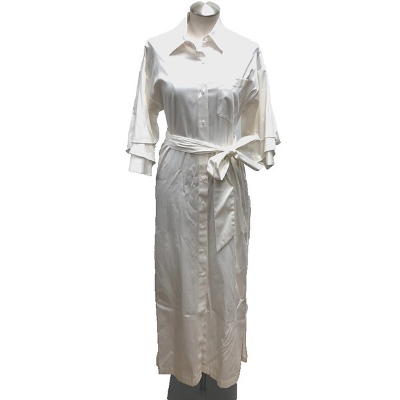 Alice + Olivia Dresses & Skirts - Alice + Olivia Tanika Maxi Dress Womens XS White Belted Button Up Resort Beachy